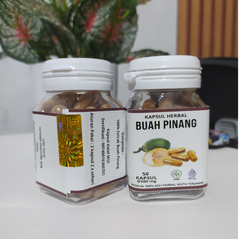 

Kapsul Buah Pinang Muda Serbuk Asli 100% Murni