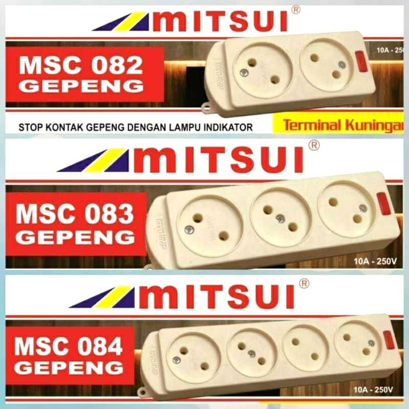 Stop Kontak Gepeng 2 Lubang / Terminal Kuningan (YM)