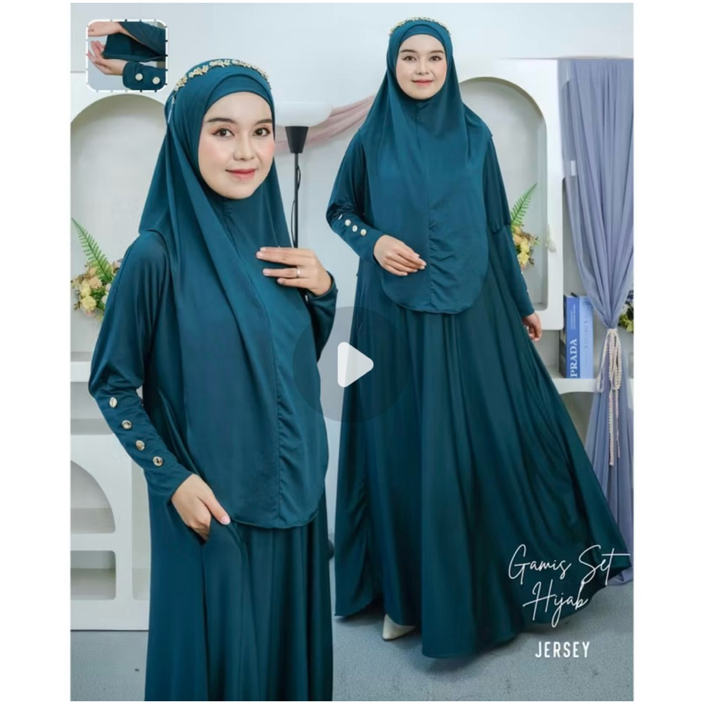 Gamis  jersey ity premium set hijab