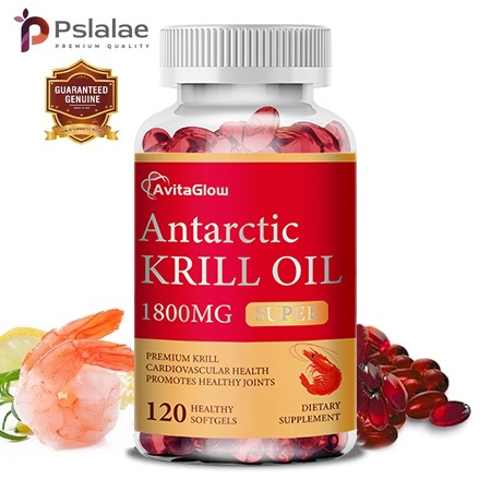 AvitaGlow ANTARCTIC KRILL OIL Original 120 Capsules Supports Heart, Brain & Immune Health