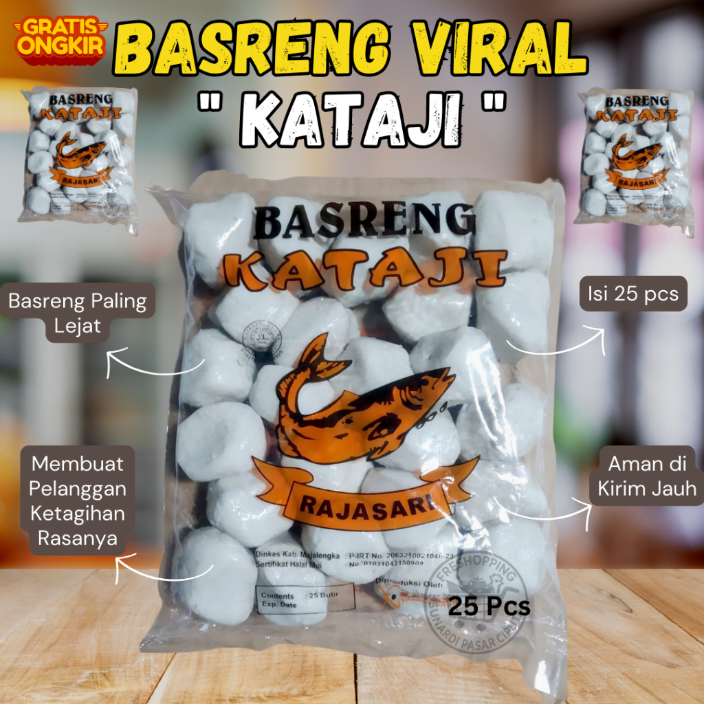 

Basreng Mentah Kataji Rajasari Mentah isi 25 pcs - Bakso goreng Kataji