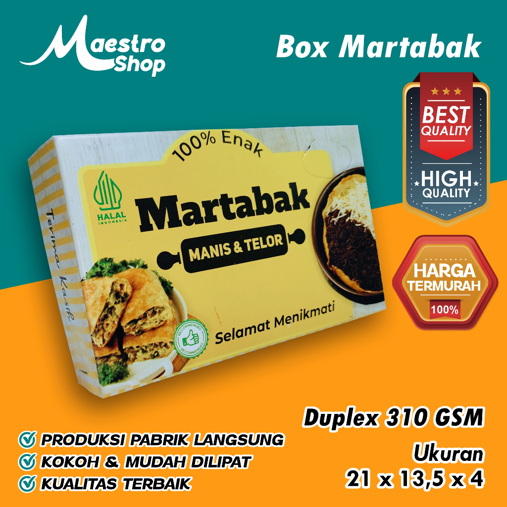 

Dus Box Martabak | Full Color | 21x13,5 x4 cm | Duplex 310 GSM (25pcs)