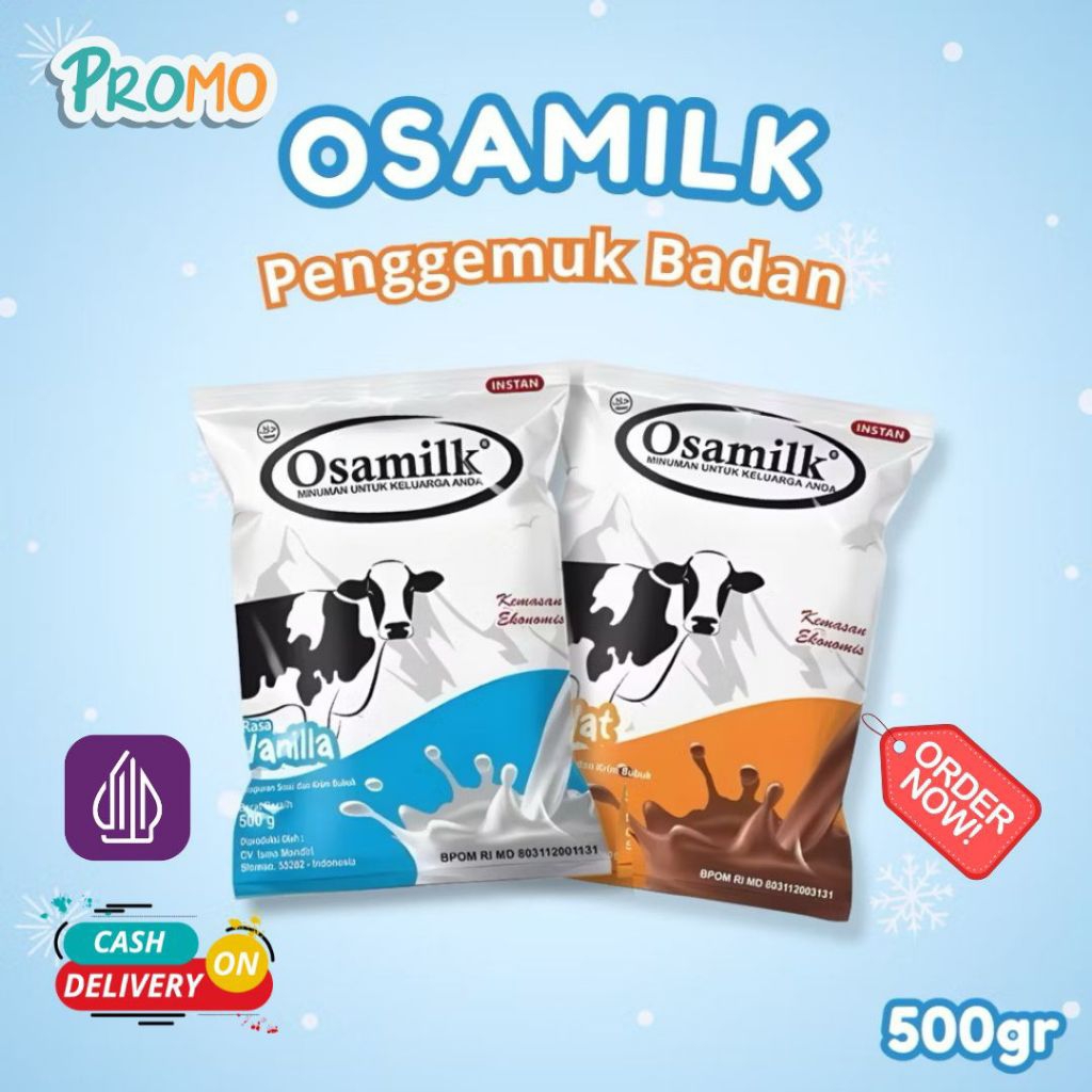 

[ Terlaris ] - Osamilk 500gr rasa coklat & vanila penggemuk badan