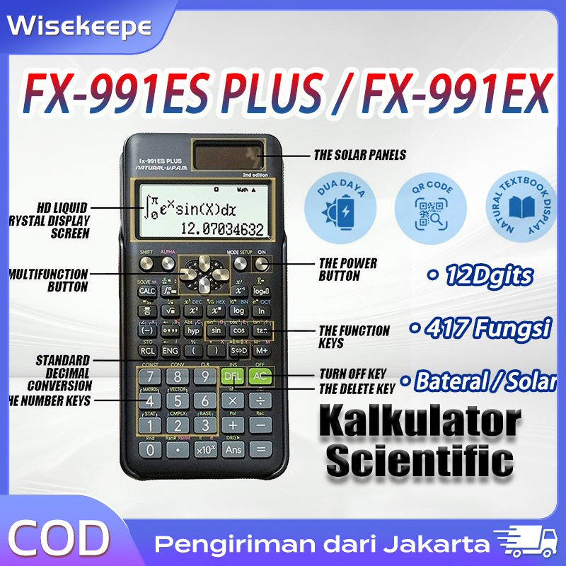 

Casio FX-82MS Kalkulator Calculator Casio FX-991ES PLUS Portable Scientific Calculators Accounting LED Electric Counter Students School Office