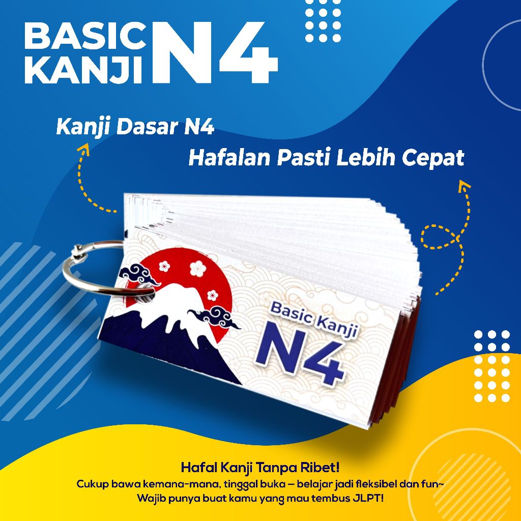 

KANJI N4 FLASH CARD BAHASA JEPANG BASIC (Isi 2)