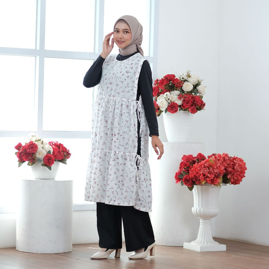 ROMPI TALI LONG MOTIF / OUTER LONG FEST IKAT SAMPING / OUTER CARDIGAN ROMPI PANJANG TALI SAMPING