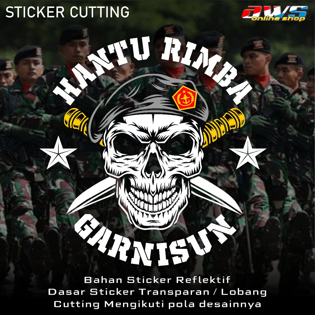 

Sticker Cutting Hantu Rimba Garnisun TNI Big Size