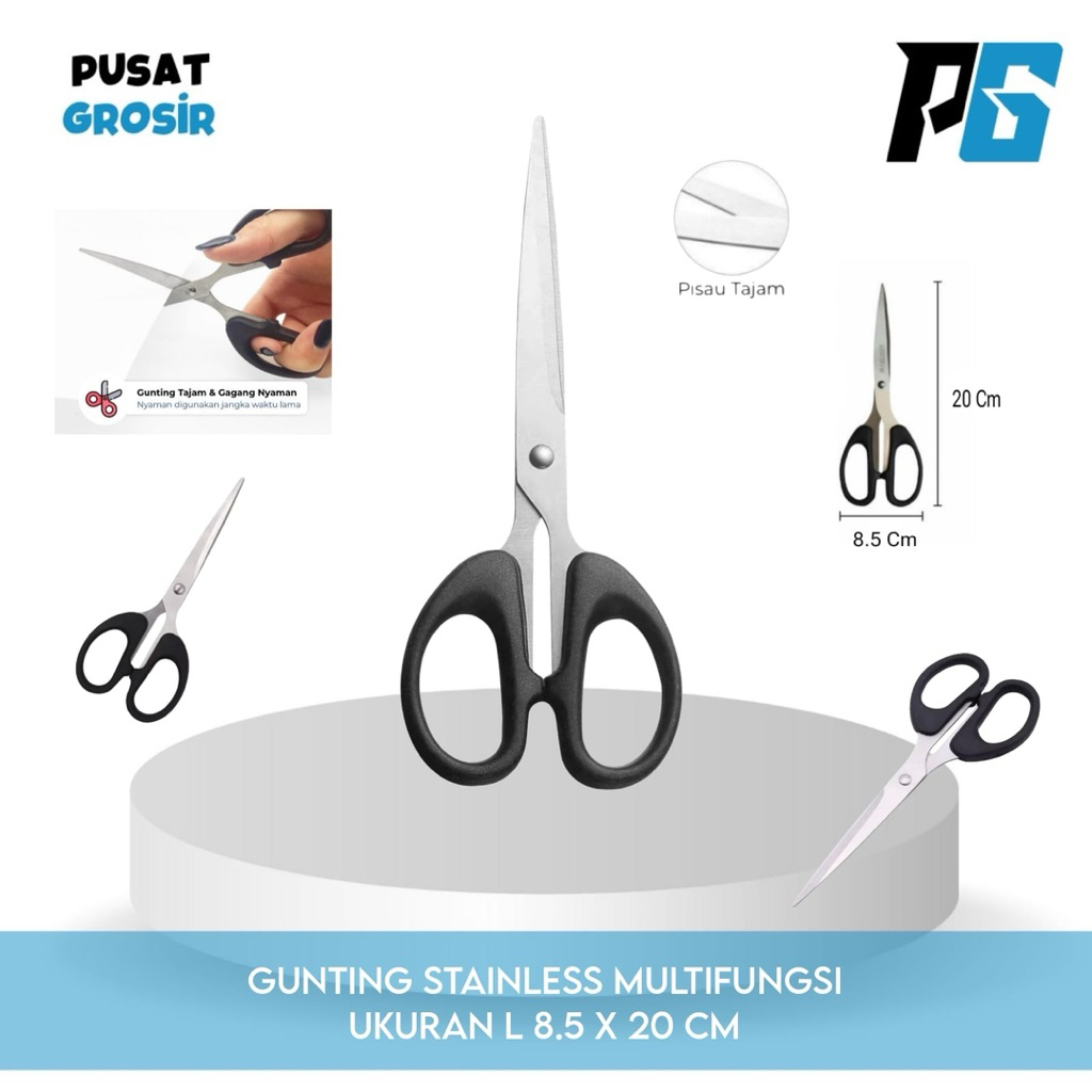 

Gunting Kertas Besar ( Size L ) Sissors Paper Stainless Steel Tajam