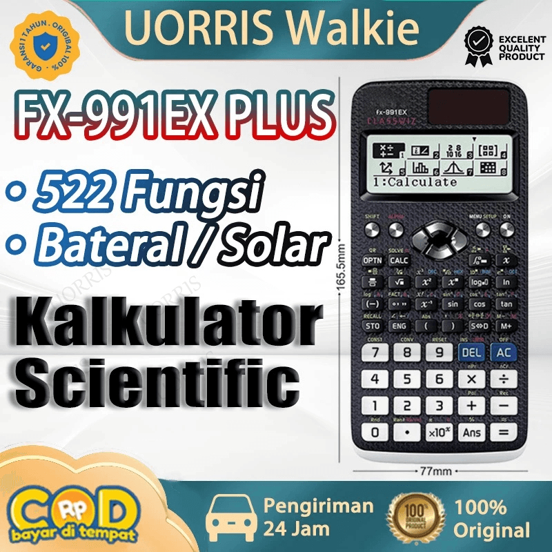 

Kalkulator Scientific FX 991EX/FX 991ES PLUS Kalkulator Ilmiah Original Pengisian Tenaga Surya 552 Fungsi LCD Resolusi Tinggi
