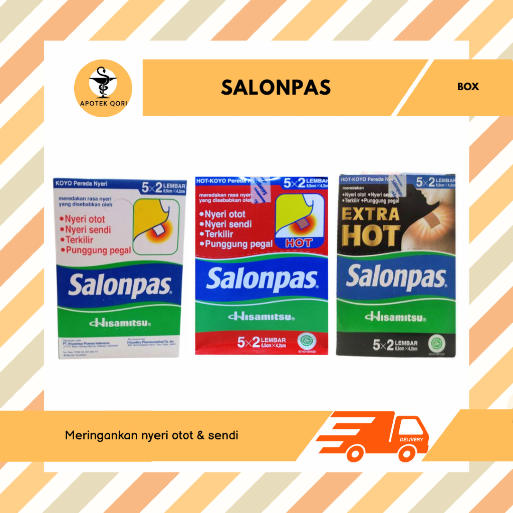 SALONPAS BOX ISI 10 SACHET / SALONPAS PUTIH / MERAH HOT / HITAM EXTRA HOT