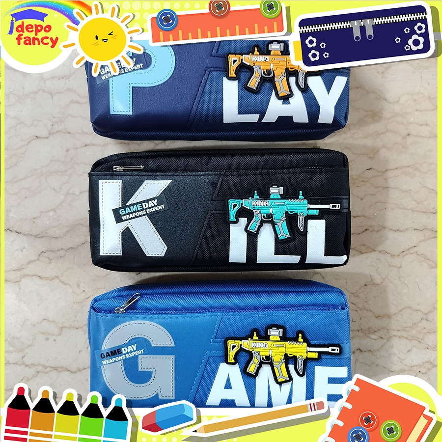 

Kotak Pensil Kain 2 Resleting HR-3038 / Pencil Case / Tepak Pensil / Box Pen / Boks Pensil
