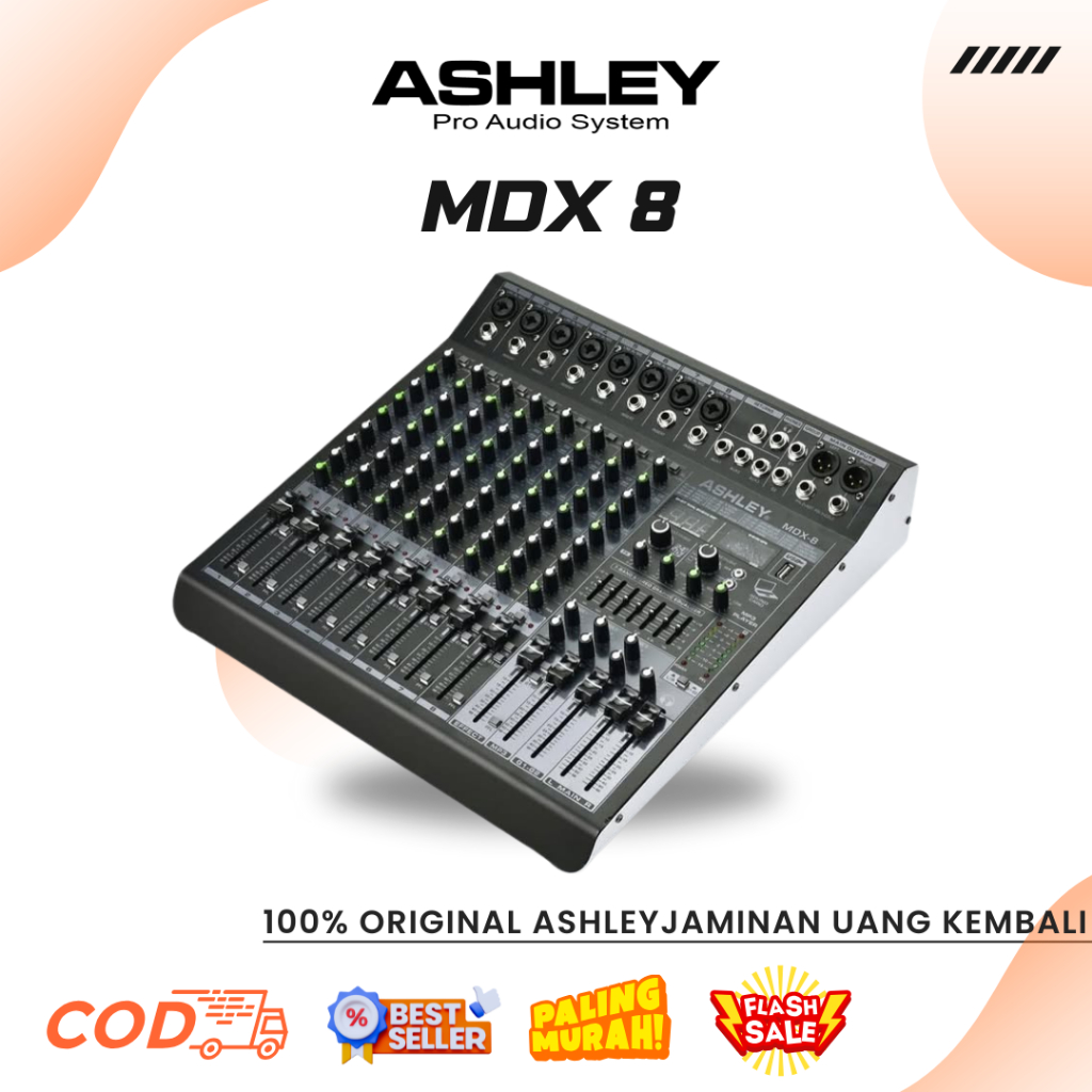 MIXER ASHLEY MDX 8 DIGITAL MULTI EFEK 256 DSP