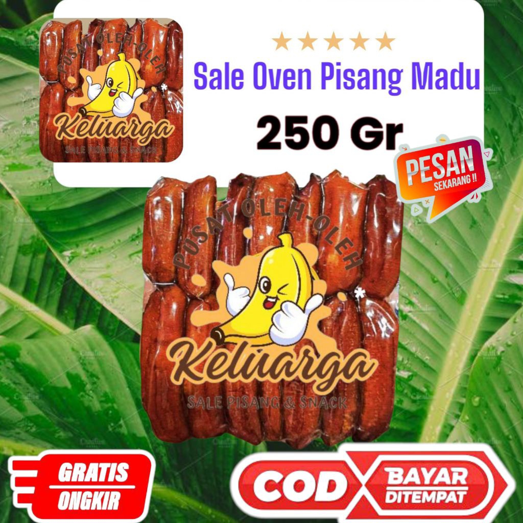 

sale pisang basah kemasan 250gr oven asap pisang madu