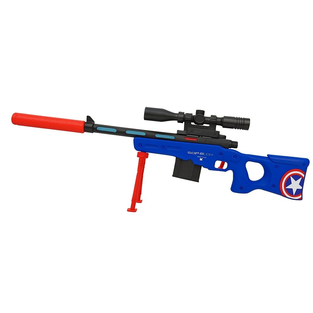 SENAPAN MAINAN LARAS PANJANG / SNIPER RIFLE MENGGUNAKAN BATERAI DAPAT BERBUNYI DAN BERCAHAYA