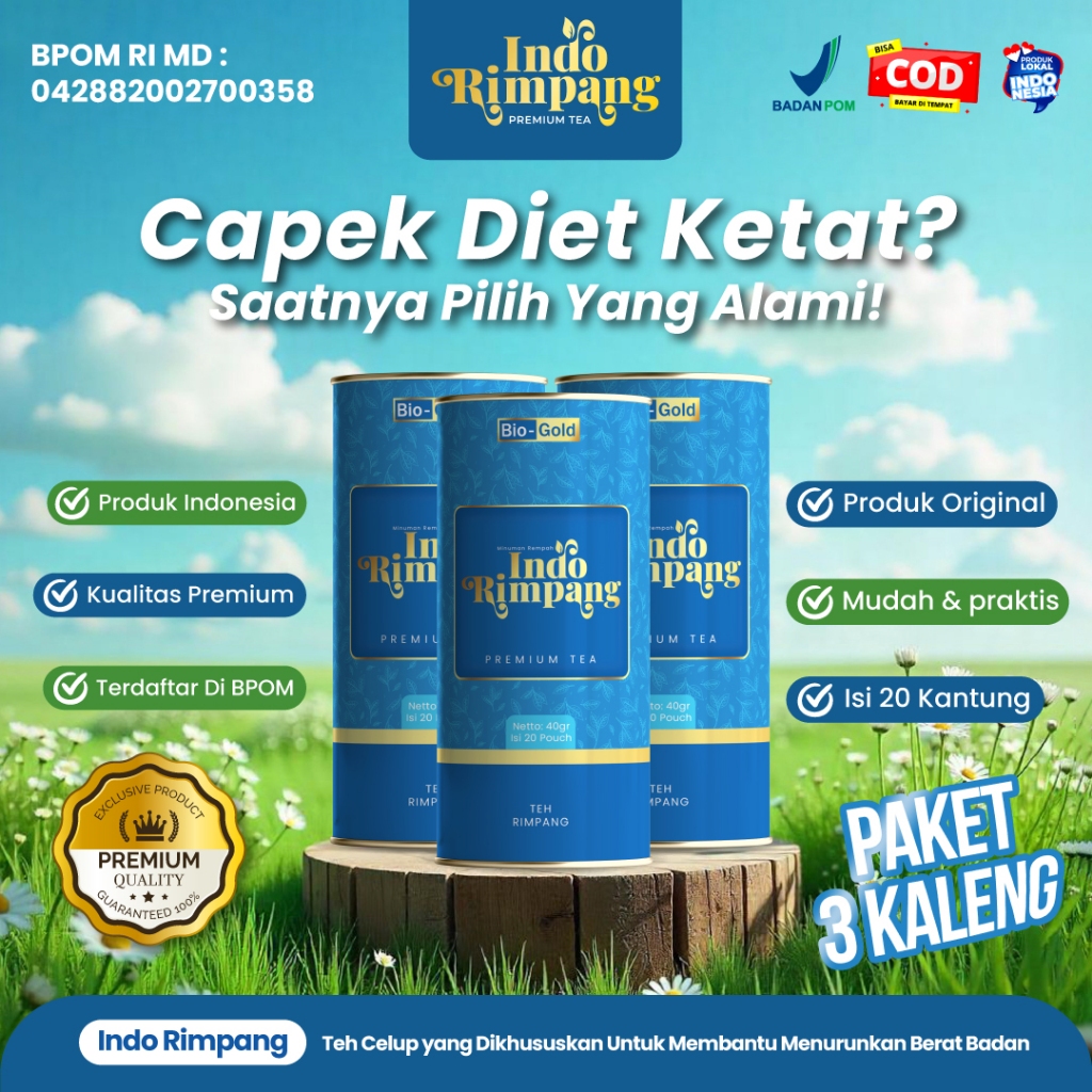

Teh Indo Rimpang - Teh Detox Herbal Membantu Menurunkan Berat Badan Secara Alami - Teh Rimpang Ala JSR BPOM