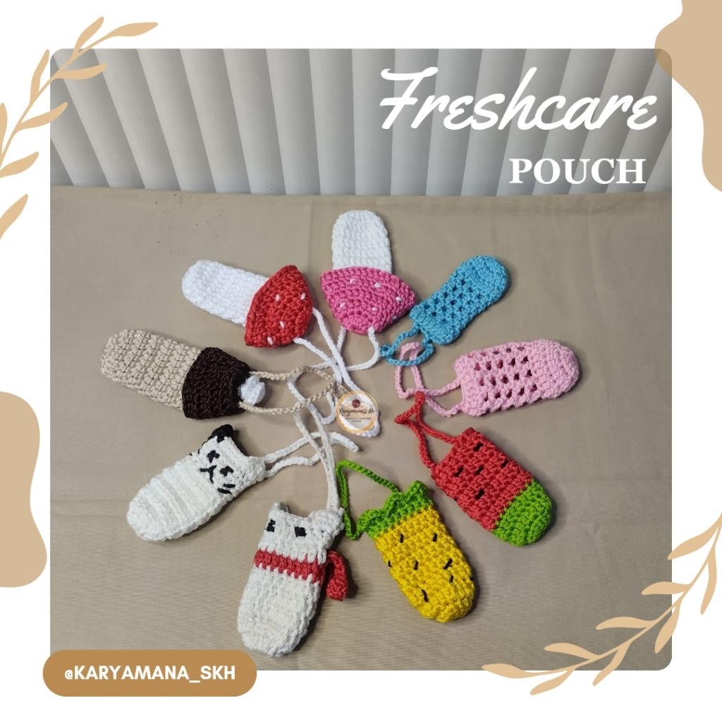 FRESHCARE POUCH/ FRESHCARE HOLDER/ LIPBALM HOLDER/ LIPSTICK HOLDER/ POUCH RAJUT