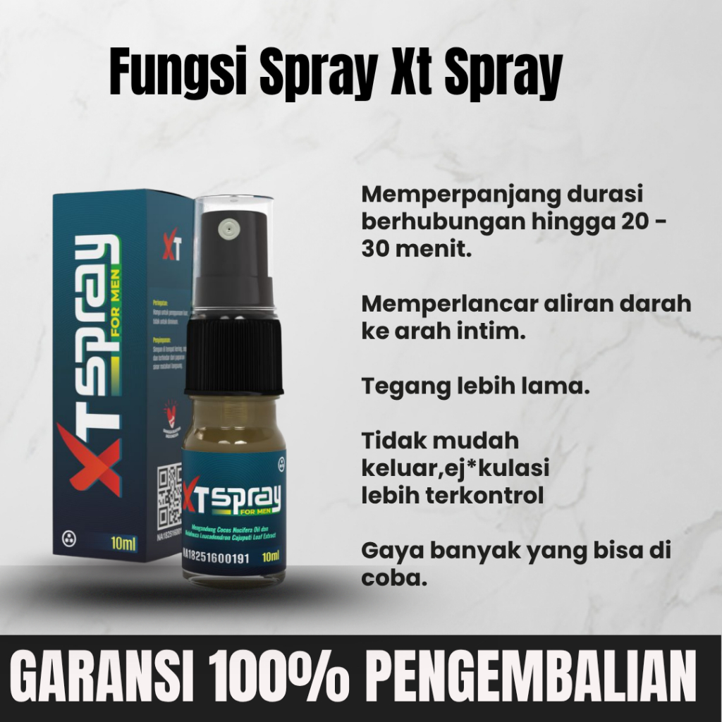 XT SPRAY obat spray khusus untuk pria tahan lama Tidak Kebas Tidak Panas asli herbal original BPOM
