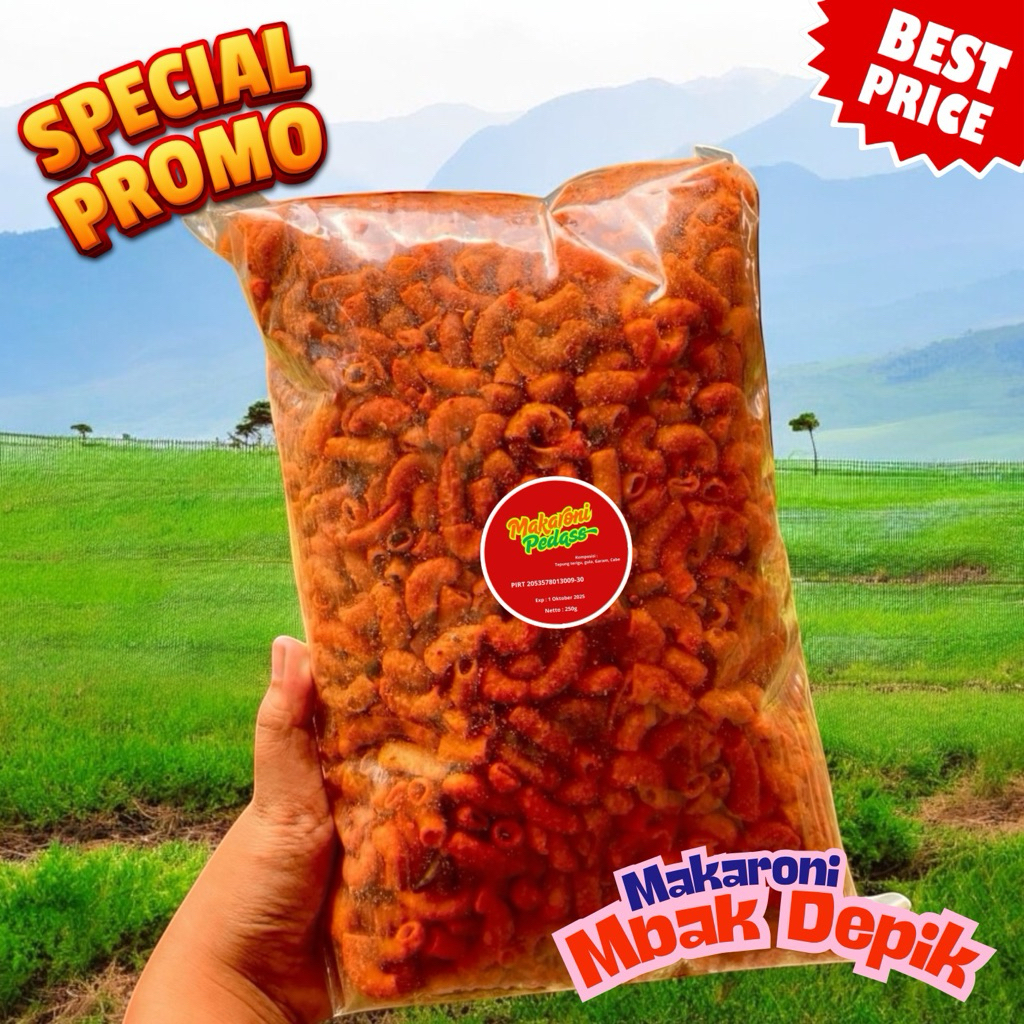 

¼ kg Makaroni Extra Spicy – Rasa Pedas Nagih!