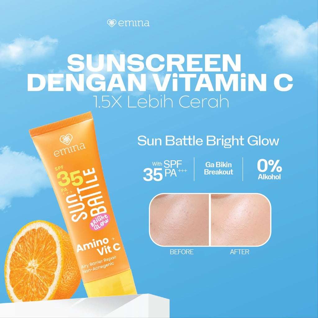 [NOT FOR SALE] EMINA Sun Battle Bright Glow SPf 35 PA+++ 50mL