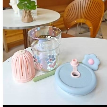 cup gelas unik cup minum flower cup gelas bunga cup minum anti panas gelas bunga gelas minum viral