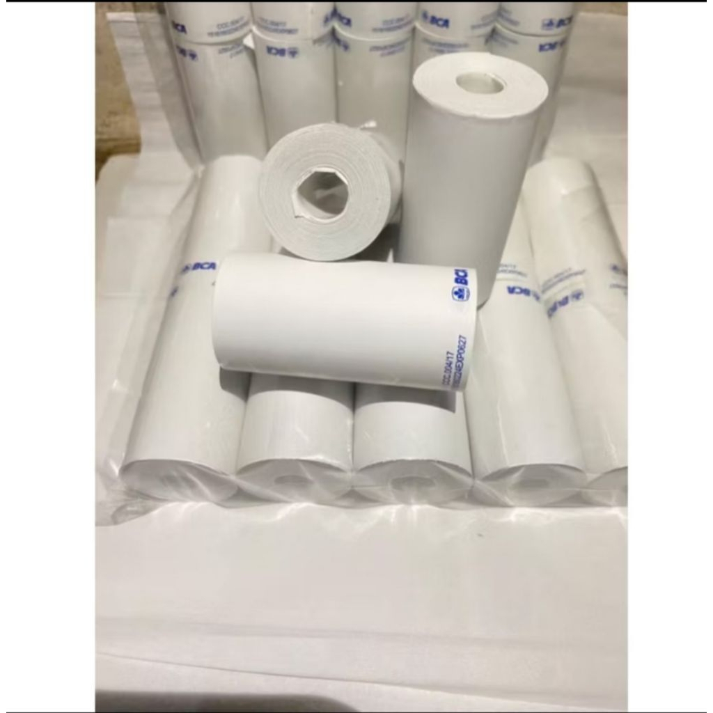 

kertas struk thermal logo BCA ukuran 57x30mm paket 10pcs murah