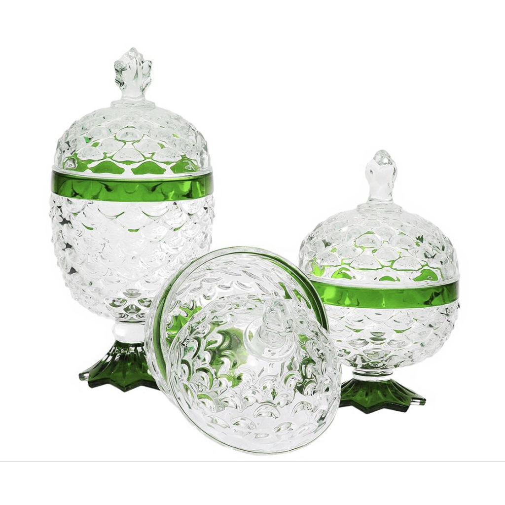 Candy Jar VICENZA, toples Kaca Vicenza berbentuk buah Nanas, unik tersedia dalam 3 ukuran, berfungsi