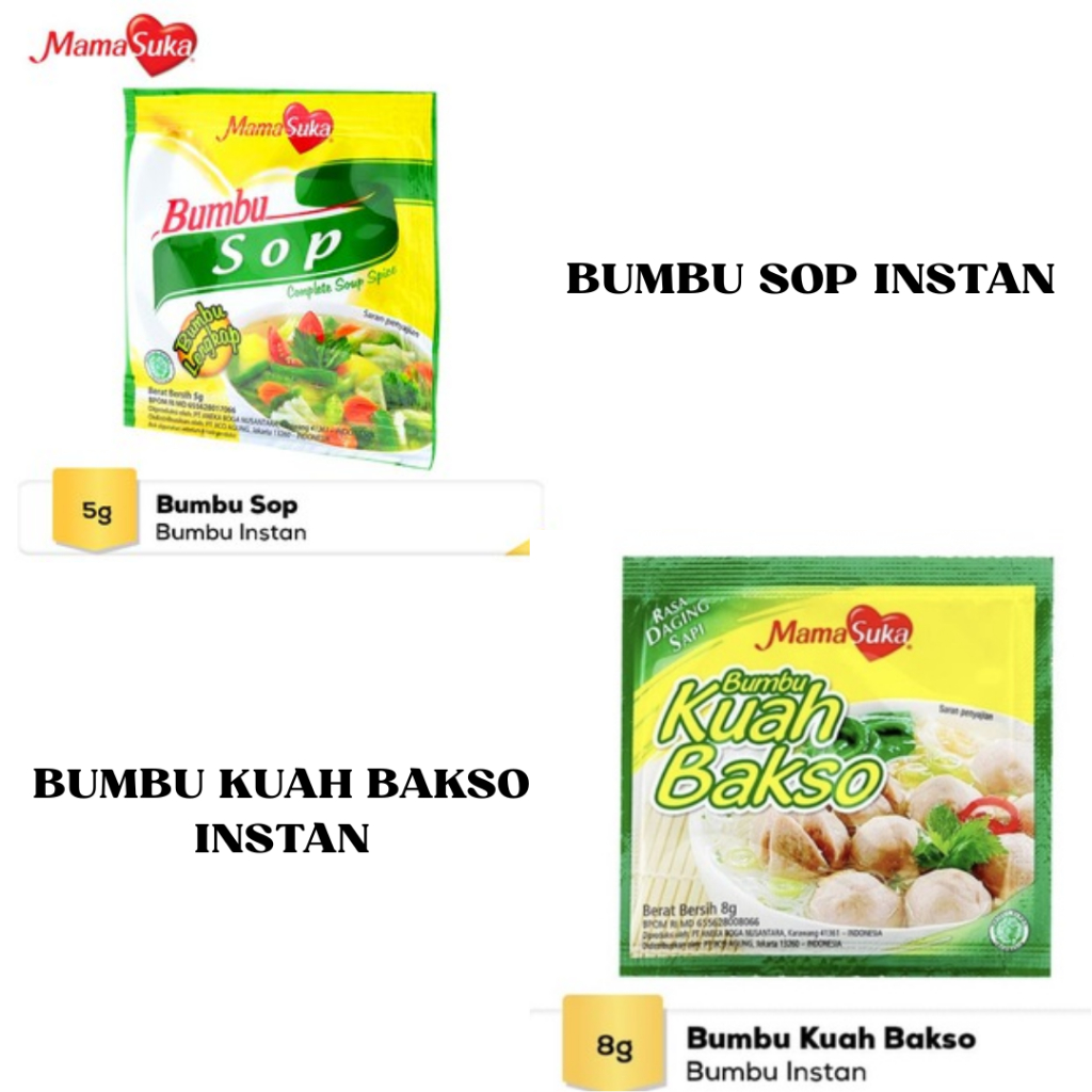

MAMA SUKA - Bumbu Kuah Basko Instan 8gr / Bumbu Sop Instan 5gr - 12 Sachet