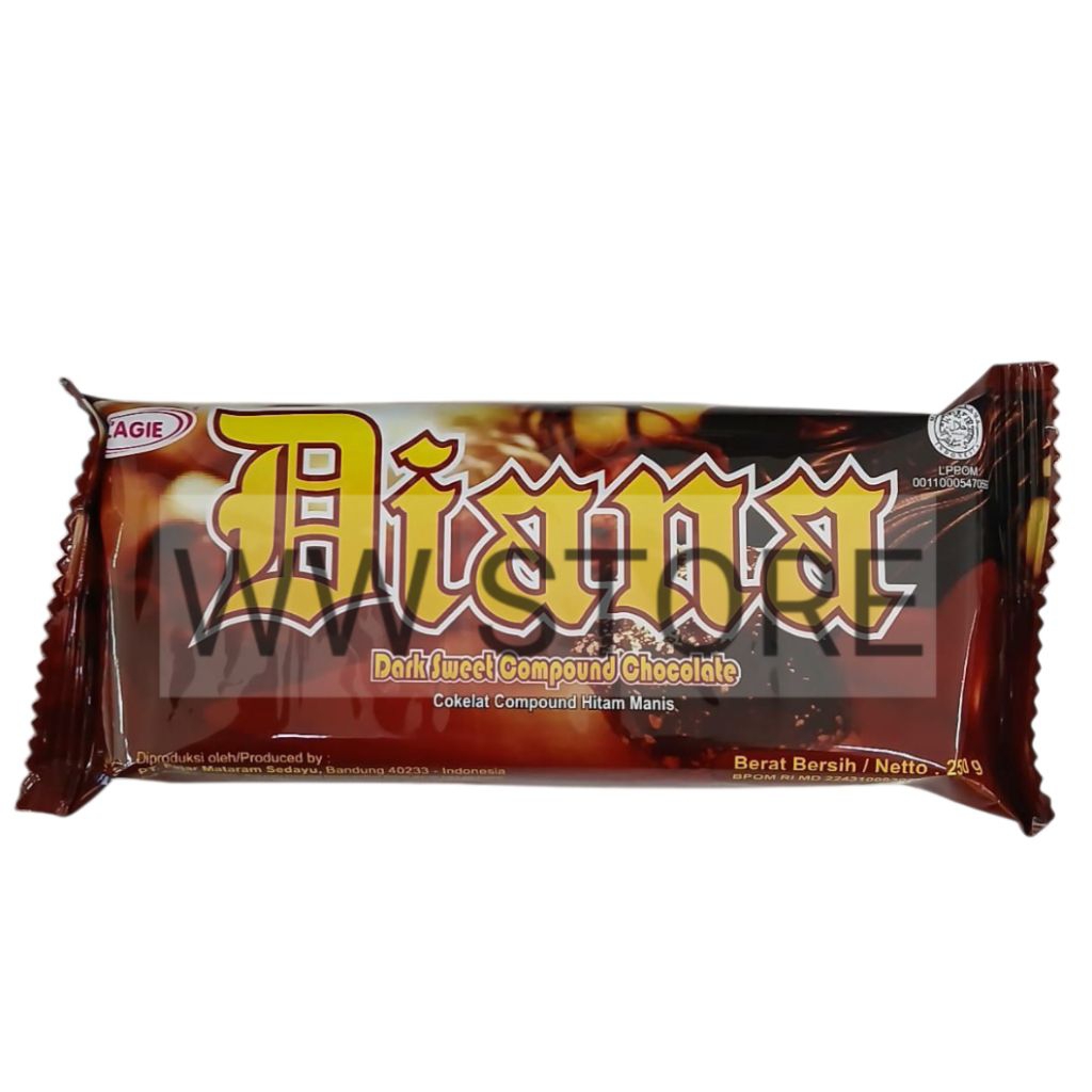 

Coklat cokelat batang paduan hitam manis L'AGIE LAGIE Diana Dark Sweet Compound Chocolate 250g