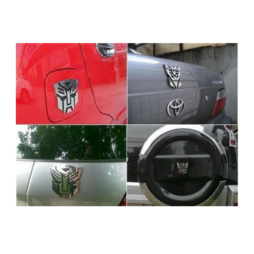 Stiker Emblem Logo Timbul Transformers Chrome