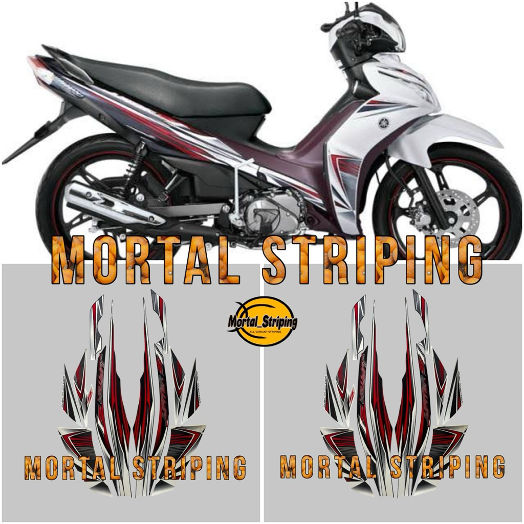 STIKER STRIPING LIS LES BODY YAMAHA JUPITER Z1 2012 MERAH PUTIH