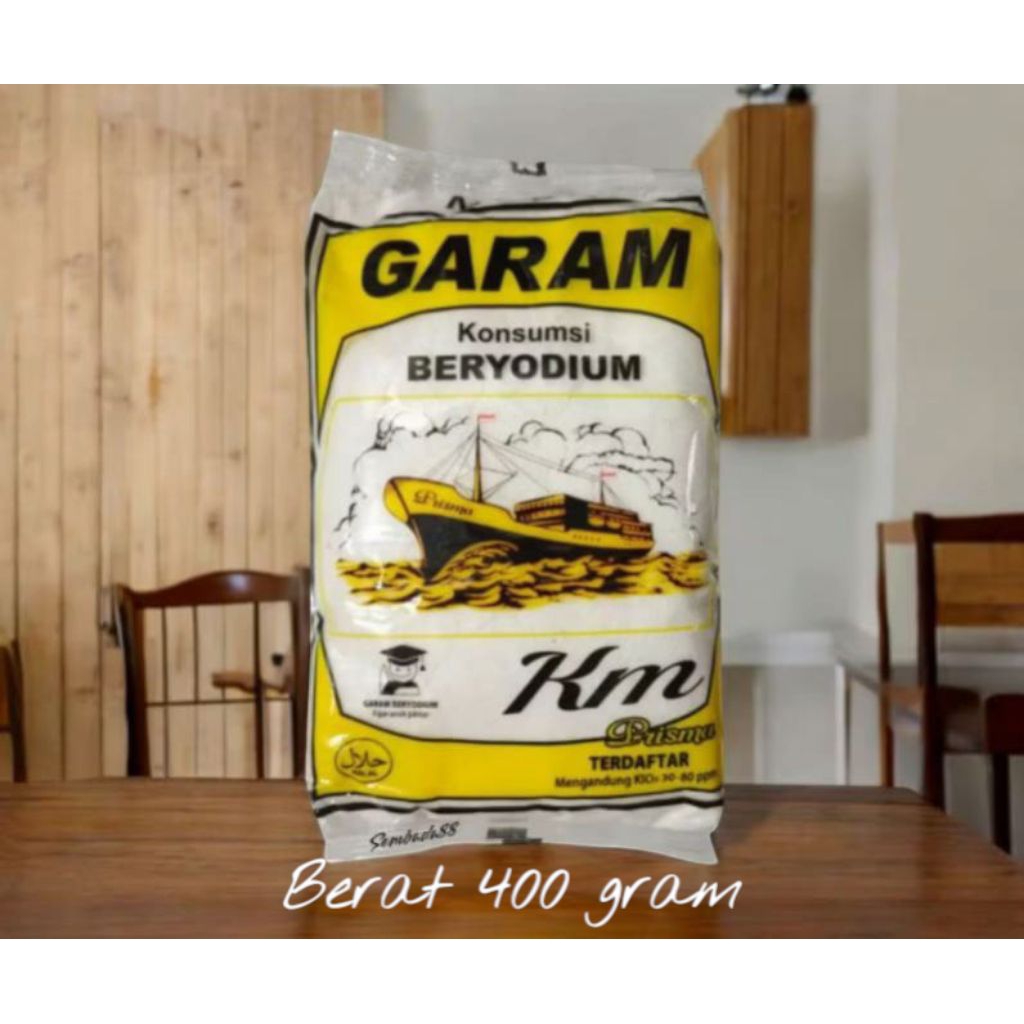 

GARAM DAPUR CAP KM PRISMA KEMASAN 400 GRAM / GARAM BERYODIUM / GAREM / GARAM