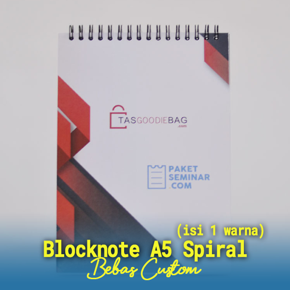

Blocknote Spiral Isi 1 Warna Cover Full Color Ukuran A5 CUSTOM, Blocknote Finishing Spiral, Notebook Pekanbaru, BlockNote isi 50 Lembar
