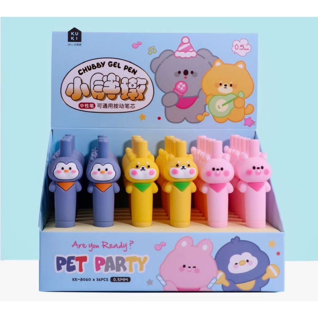 

(3PCS) PULPEN KUKI CHUBBY KK-8060 PET PARTY / BALLPEN / PENA