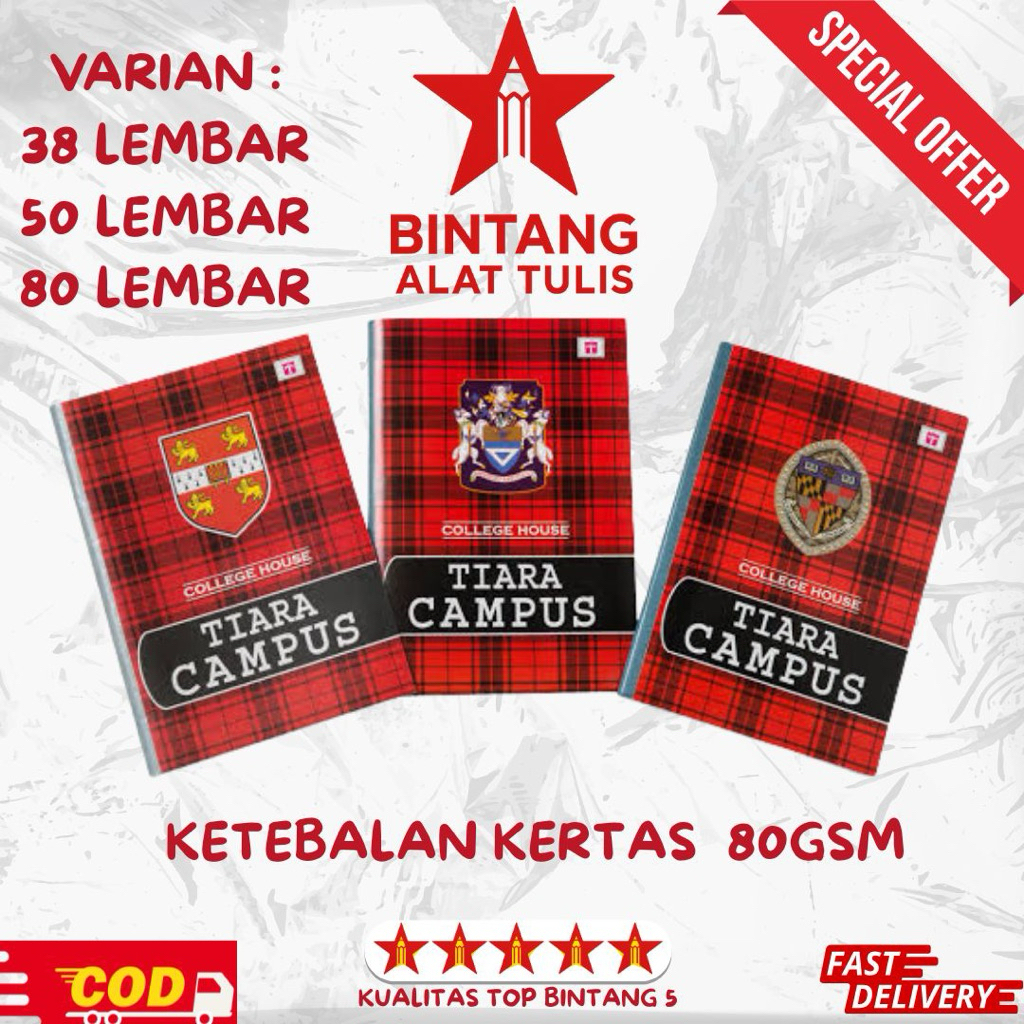 

Buku Tulis Tiara Maxy Campus | 80gsm | Tiara Campus |38 50 80 Lembar | Kertas tebal | anti tembus