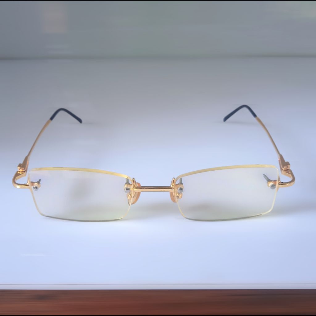 frame kacamata rimless frameles exist Made in France gold plate