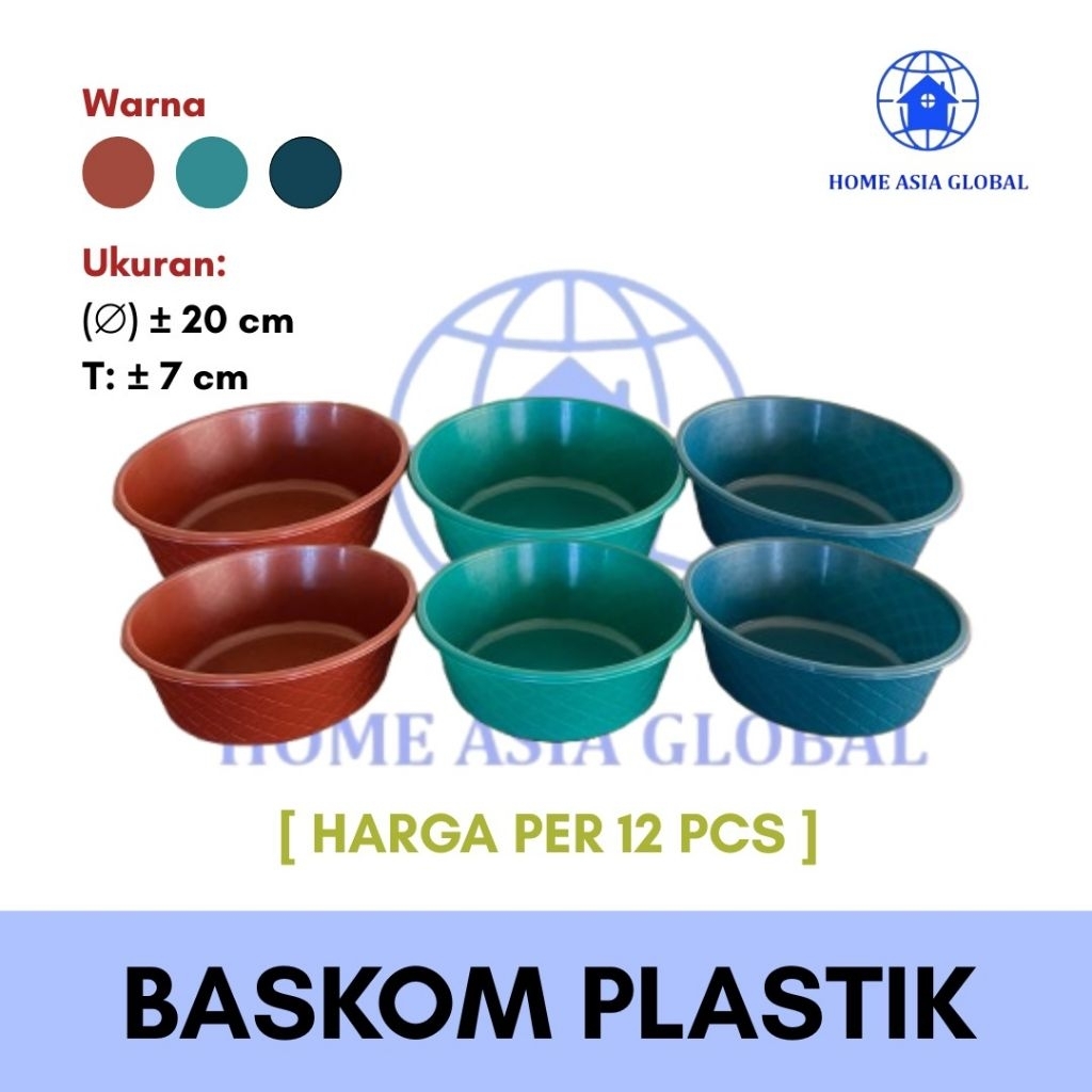 12 PCS BASKOM PLASTIK UK 12 / BASKOM HAJATAN / BASKOM RIUNGAN / BASKOM BERKAH / BASKOM SELAMETAN / G