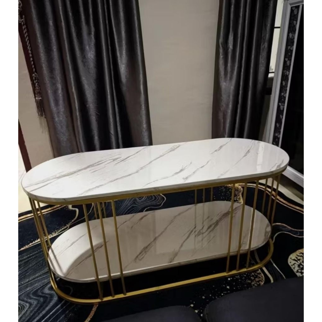 Meja tamu minimalis besi hpl meja console