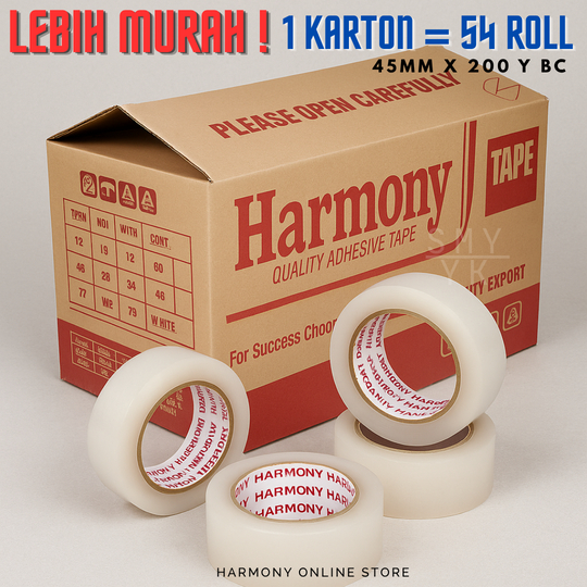 

54 ROLL LAKBAN BENING 200 YARD BC - 1 Karton Lakban Bening 200 Yard Murah - Lakban Bening 200 Yard 1 Dus - Isolasi bening 45mm x 200Y BC