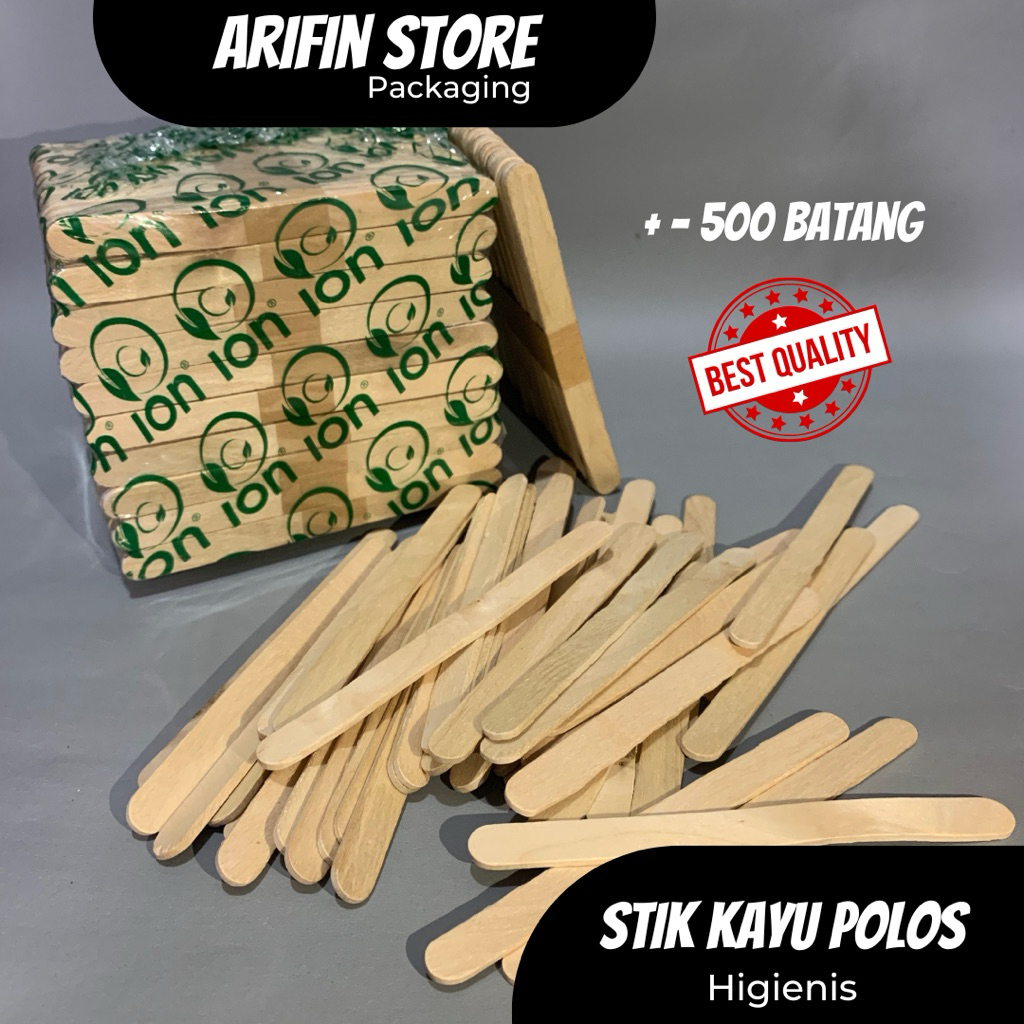 Stik Es Krim Kayu Prakarya | Tebal kuat | Stick Ice Cream | Stik kayu isi 500pcs vs