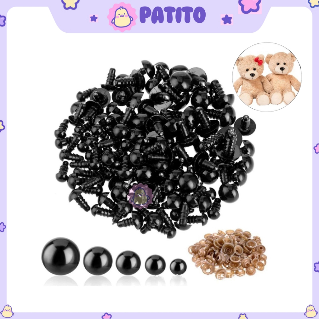 Sepasang Mata Boneka Bola Mata Hitam MG011