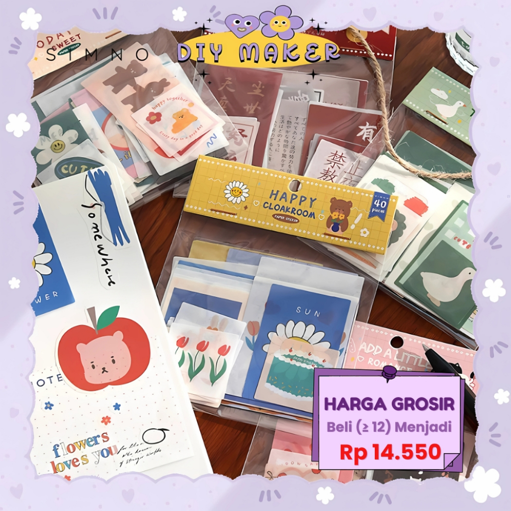 

DM Stickers Vintage Aesthetic Notebook stiker Decor Buku Set Stiker Set / Sticker Box Stiker - SP10