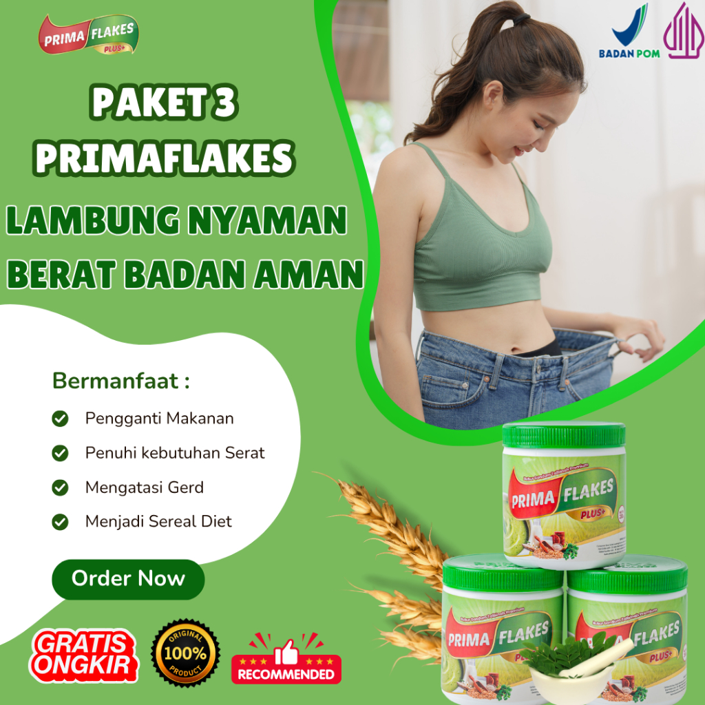 

Primaflakes pengganti makanan, solusi diet, melancarkan pencernaan, suplemen diet