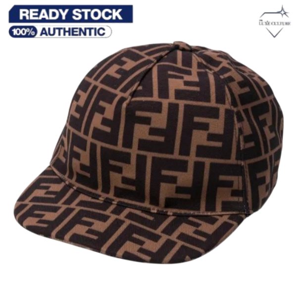 Fendi FF Logo Brown Cap / Topi Branded Original