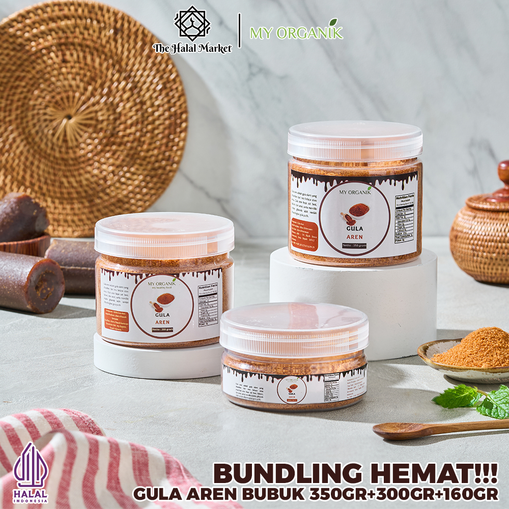 

My Organik Gula Aren Bubuk Organik Premium Pure Palm Sugar Powder Kemasan Toples Food Grade