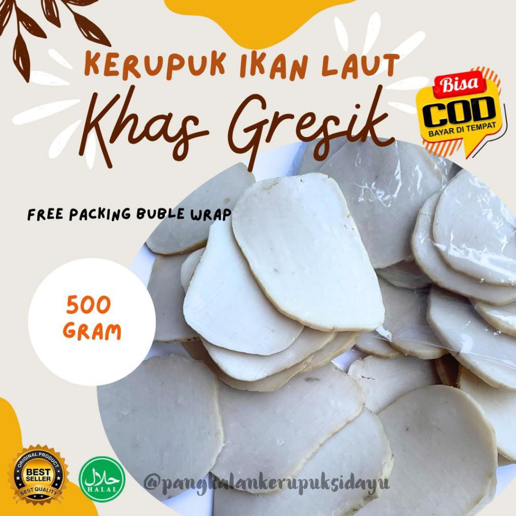 

Kerupuk Ikan Laut Khas Sidayu Gresik Free Bubble Wrap