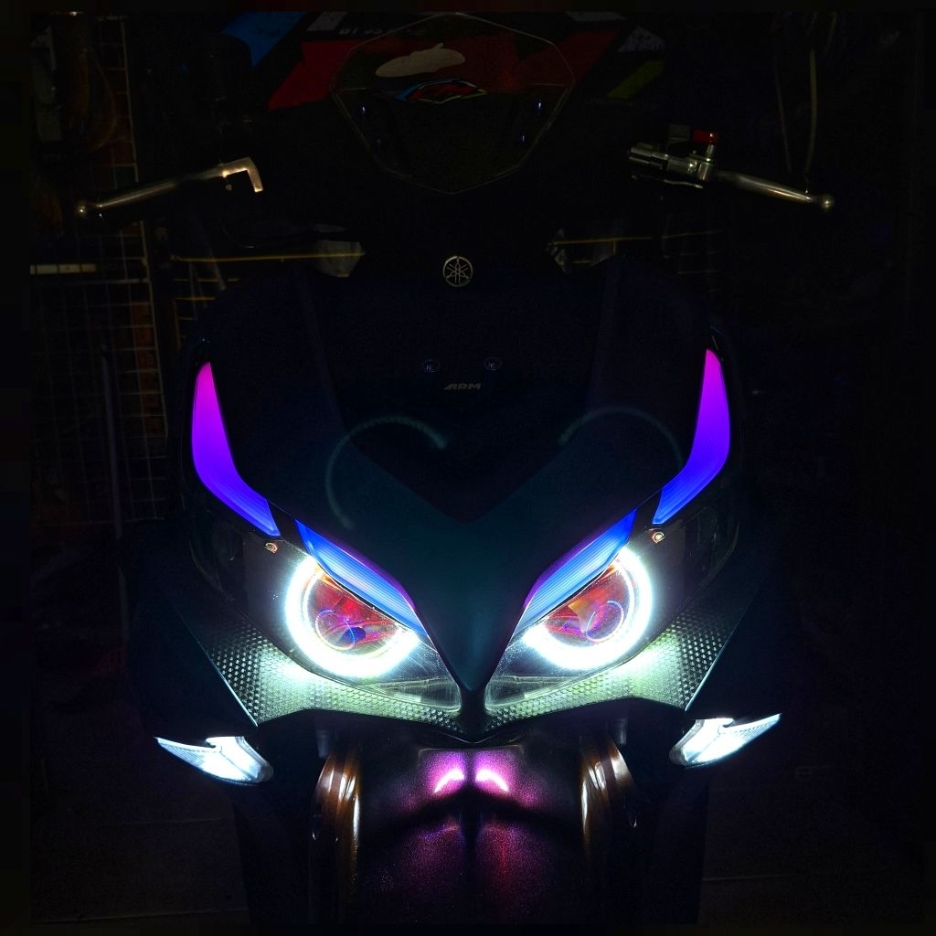 BILED HEADLAMP SET LAMPU DEPAN SET CUSTOM BILED BILASER AES BULLAES LAMPU ALIS RGB LAMPU DEVIL DEMON