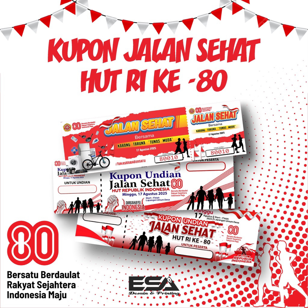 

kupon jalan sehat hut ri ke 80. kupon undian