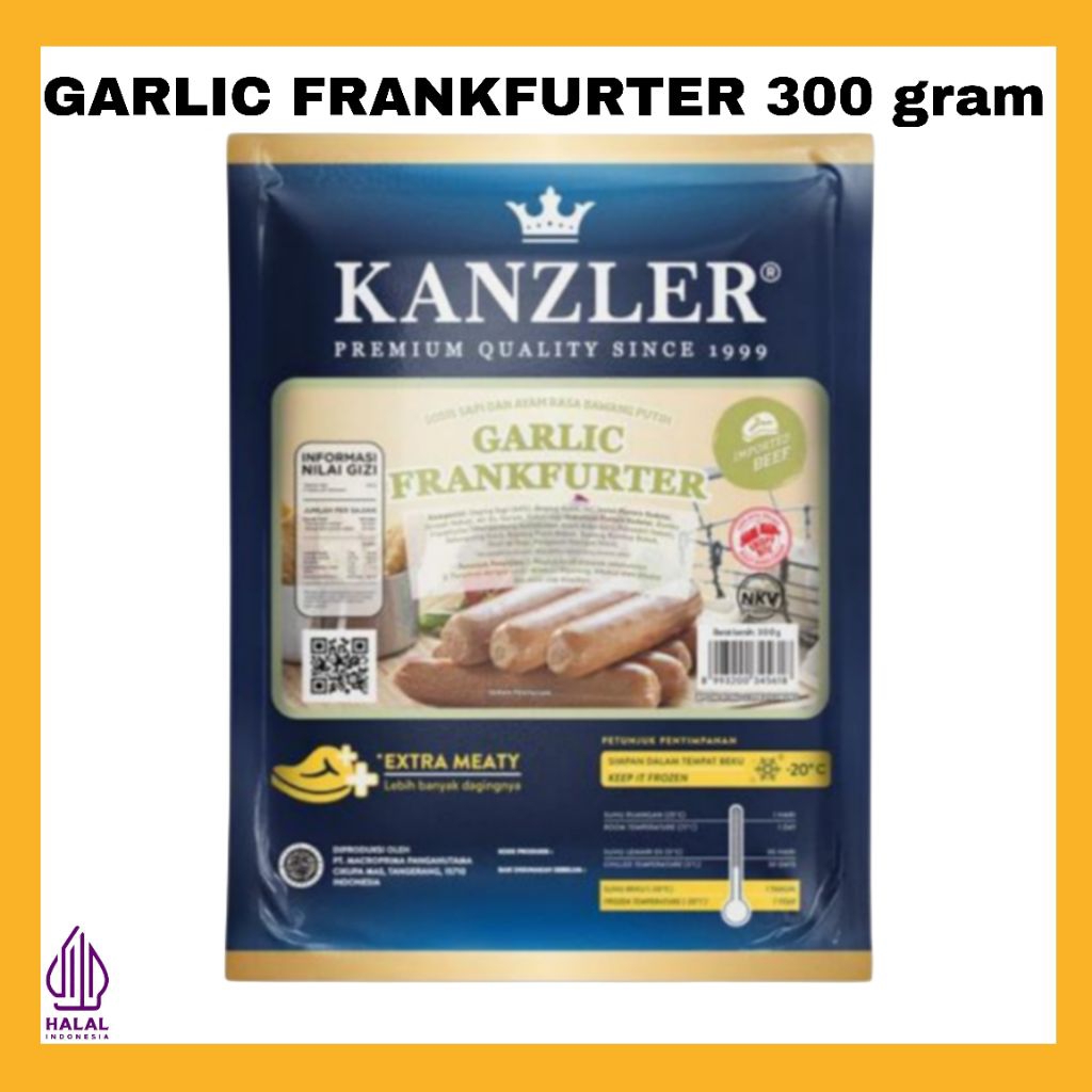 

KANZLER SOSIS GARLIC FRANKFURTER 300 GRAM
