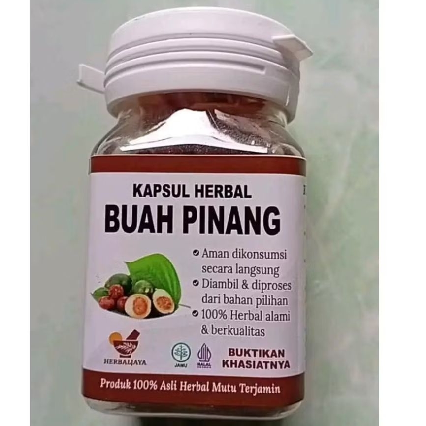 

kapsul serbuk buah pinang murni 100%