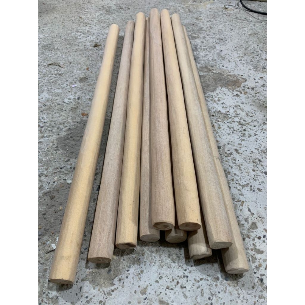 Kayu Dowel kayu Daru-Daru / kayu Ulin Diameter 33mm panjang 20cm-100cm